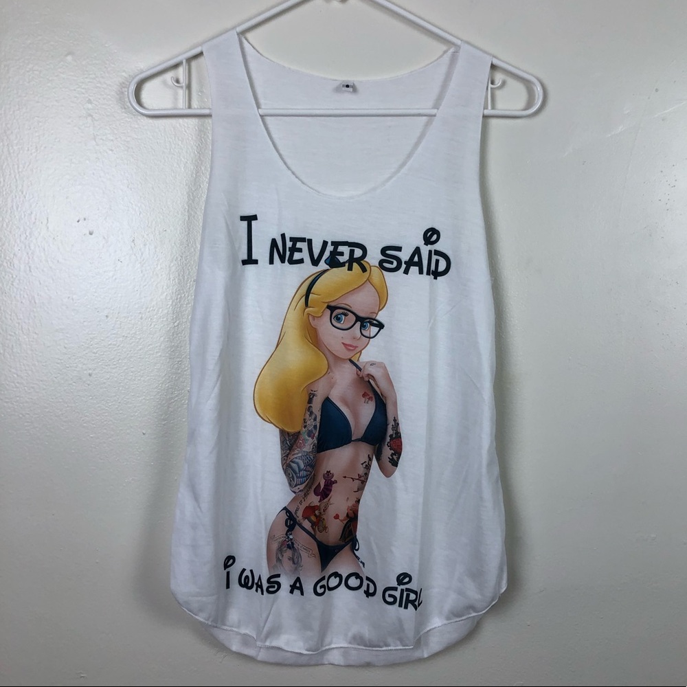 ✨Alice In Wonderland Pinup Girl Tank Top✨ - Picture 1 of 4